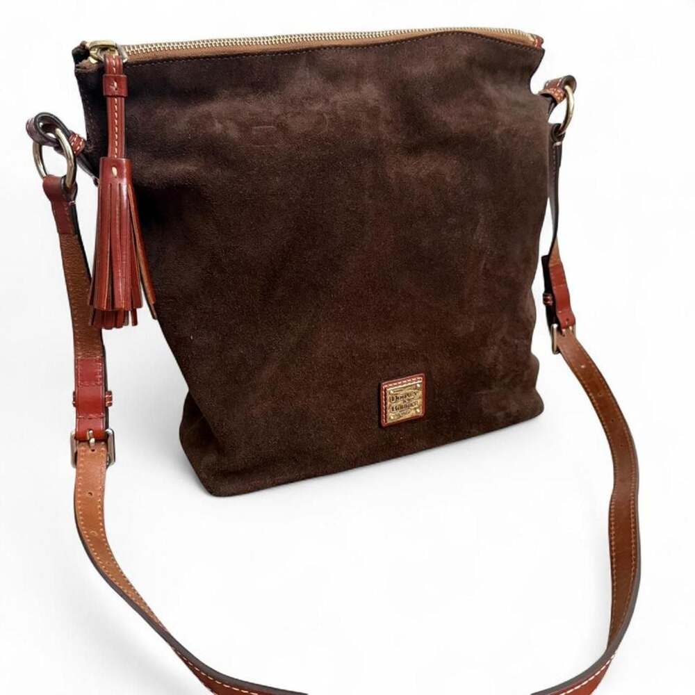 Dooney & Bourke Brown Suede Leather Crossbody Tassel Bag
